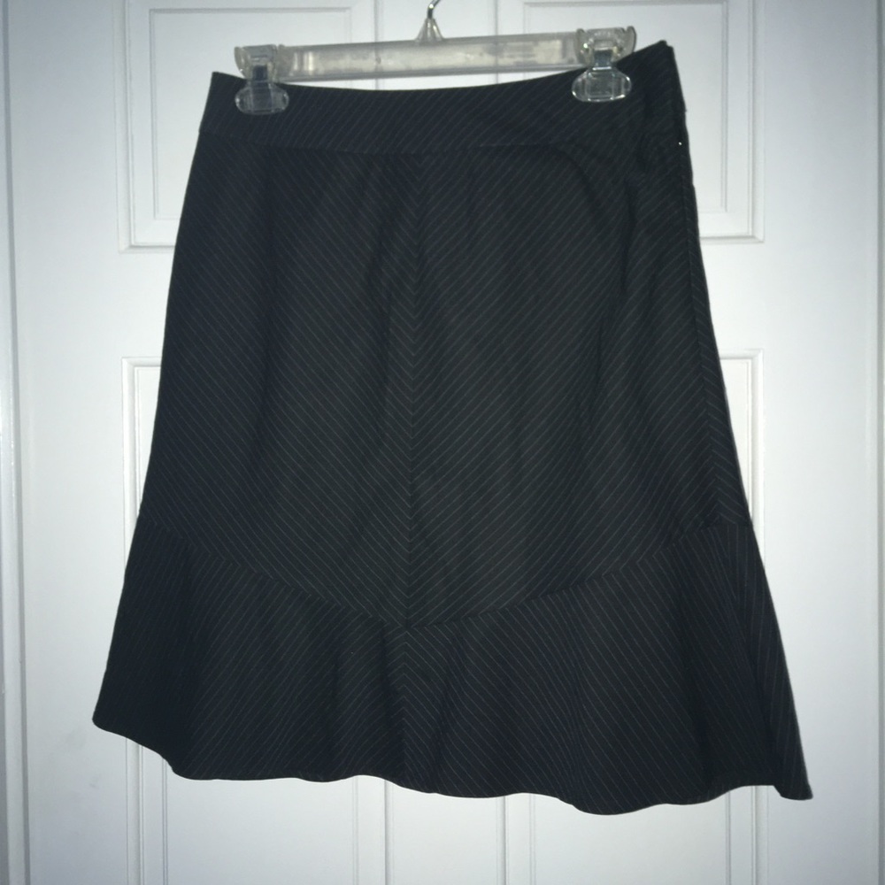 Ann Taylor black skirt with blue pinstripe, 4P